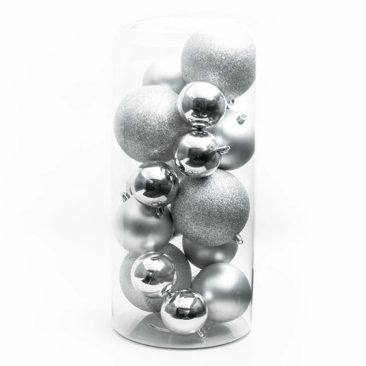 EMINZA Lot de 20 boules de Noël assorties New Alpine Argent Discount