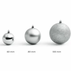 EMINZA Lot de 20 boules de Noël assorties New Alpine Argent Discount