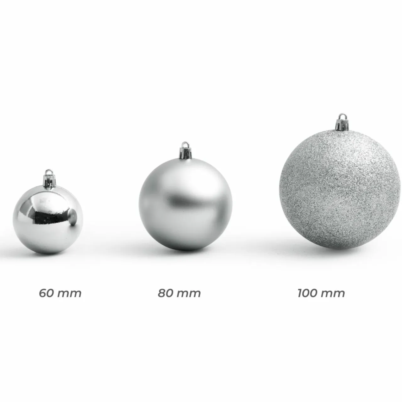 EMINZA Lot de 20 boules de Noël assorties New Alpine Argent Discount