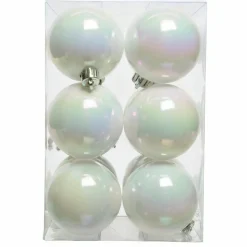 KAEMINGK Lot de 12 boules de Noël (D60 mm) Alpine Blanc irisé Discount