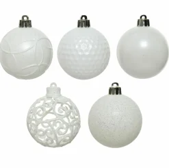 KAEMINGK Lot de 37 boules de Noël (D60 mm) Alpine mix Blanc Hot