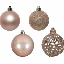 KAEMINGK Lot de 16 boules de Noël (D60 mm) Alpine multi Rose poudré Best