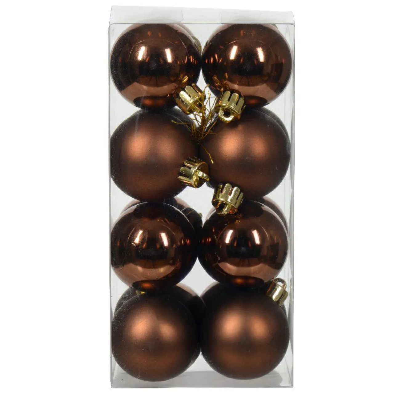 KAEMINGK Lot de 16 boules de Noël (D40 mm) Aravis Brun café Hot