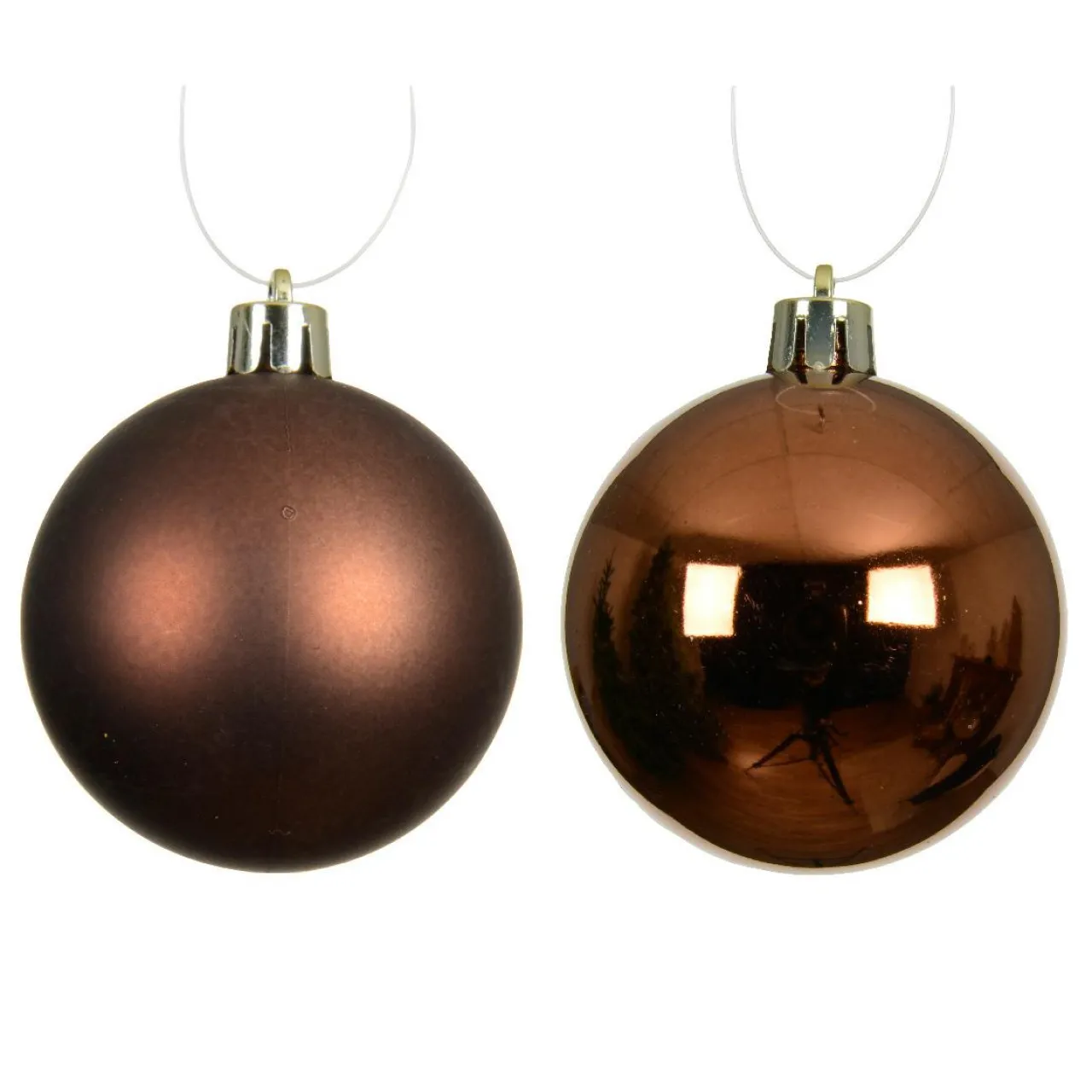 KAEMINGK Lot de 16 boules de Noël (D40 mm) Aravis Brun café Hot