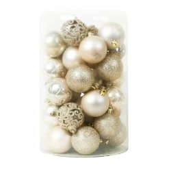 KAEMINGK Lot de 35 boules de Noël (D60 mm) Aravis mix Perle