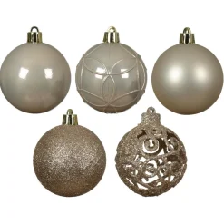KAEMINGK Lot de 35 boules de Noël (D60 mm) Aravis mix Perle
