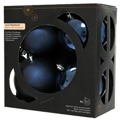 KAEMINGK Lot de 4 boules de Noël (D100 mm) Aravis Bleu nuit Best