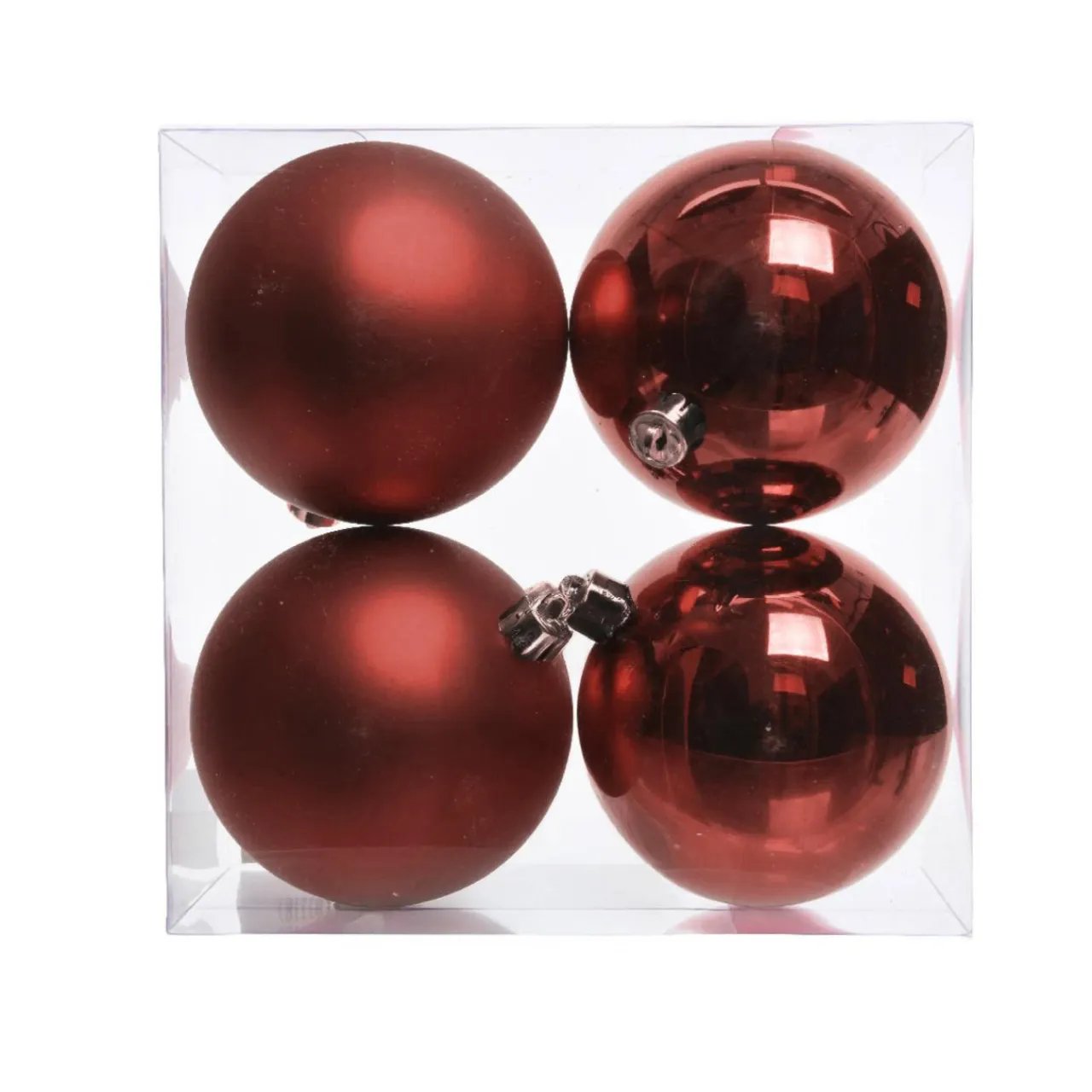 KAEMINGK Lot de 4 boules de Noël (D100 mm) Aravis Bordeaux Best