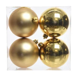 KAEMINGK Lot de 4 boules de Noël (D100 mm) Aravis Or Clearance