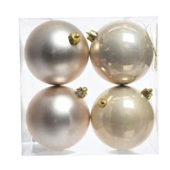 KAEMINGK Lot de 4 boules de Noël (D100 mm) Aravis Perle Clearance