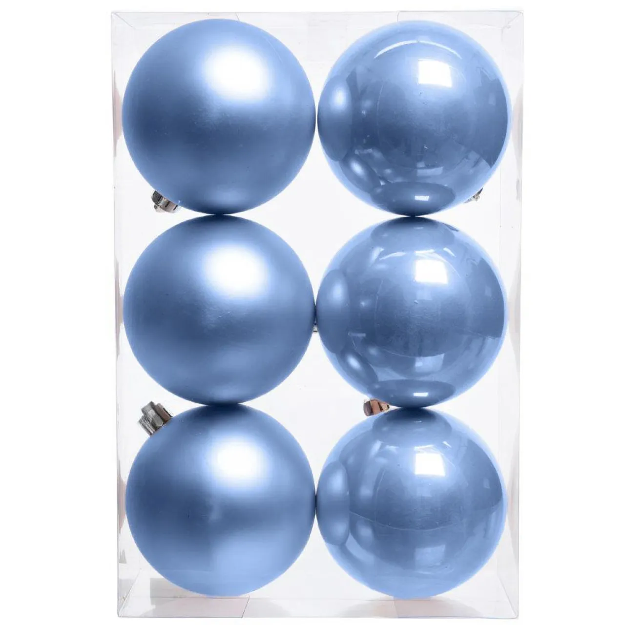 KAEMINGK Lot de 6 boules de Noël (D80 mm) Aravis Bleu Ciel
