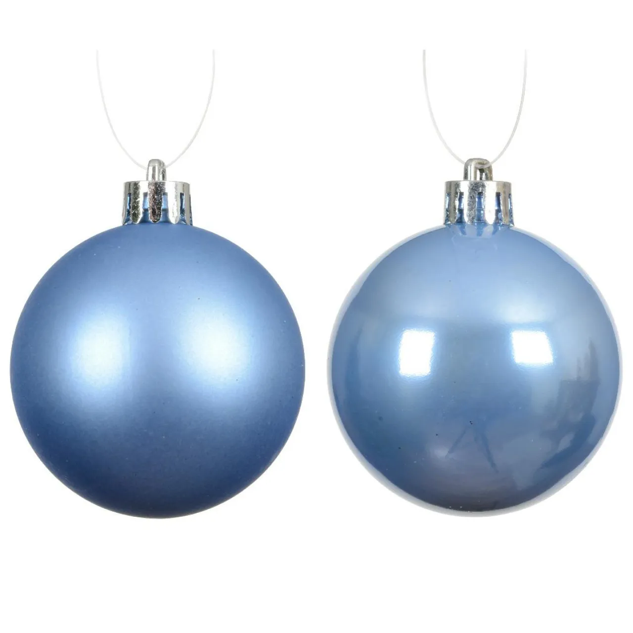 KAEMINGK Lot de 6 boules de Noël (D80 mm) Aravis Bleu Ciel