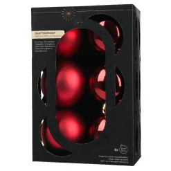 KAEMINGK Lot de 6 boules de Noël (D80 mm) Aravis Bordeaux Discount