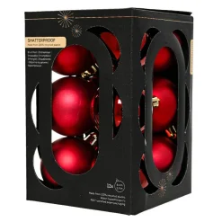 KAEMINGK Lot de 12 boules de Noël (D60 mm) Aravis Bordeaux Hot