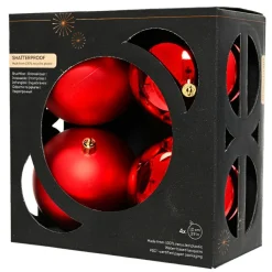 KAEMINGK Lot de 4 boules de Noël (D100 mm) Aravis Rouge