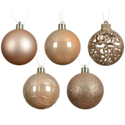 KAEMINGK Lot de 35 boules de Noël (D60 mm) Aravis mix Pêche Hot