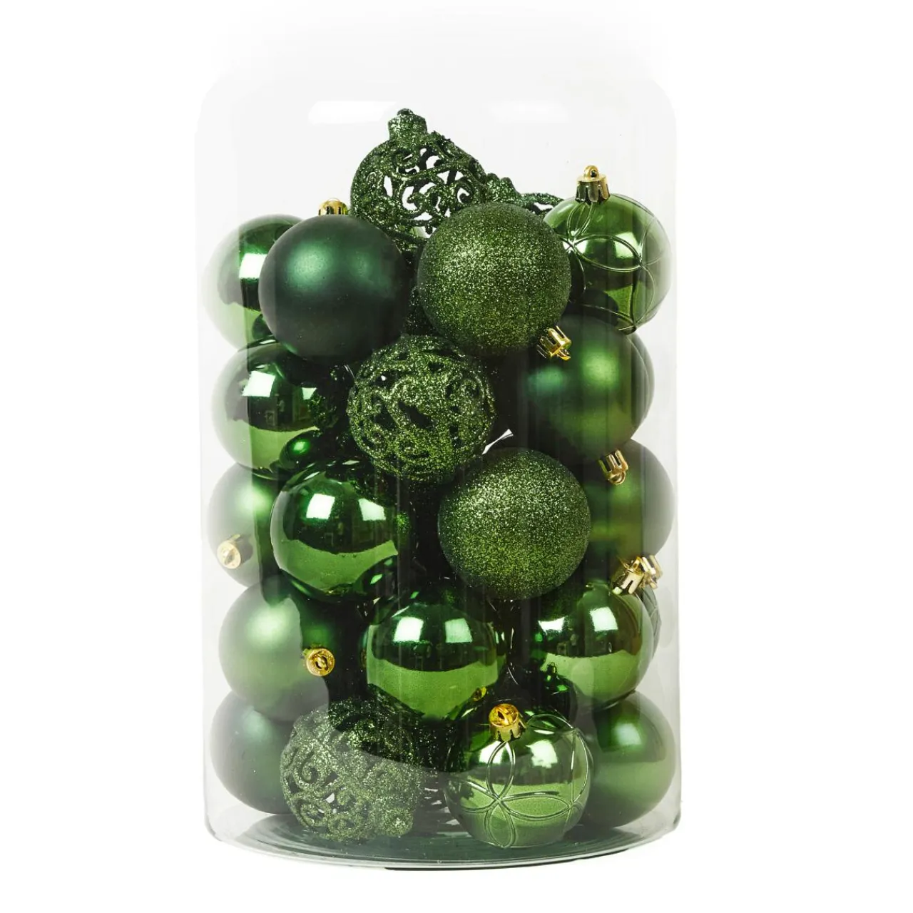 KAEMINGK Lot de 35 boules de Noël (D60 mm) Aravis mix Vert sapin Discount