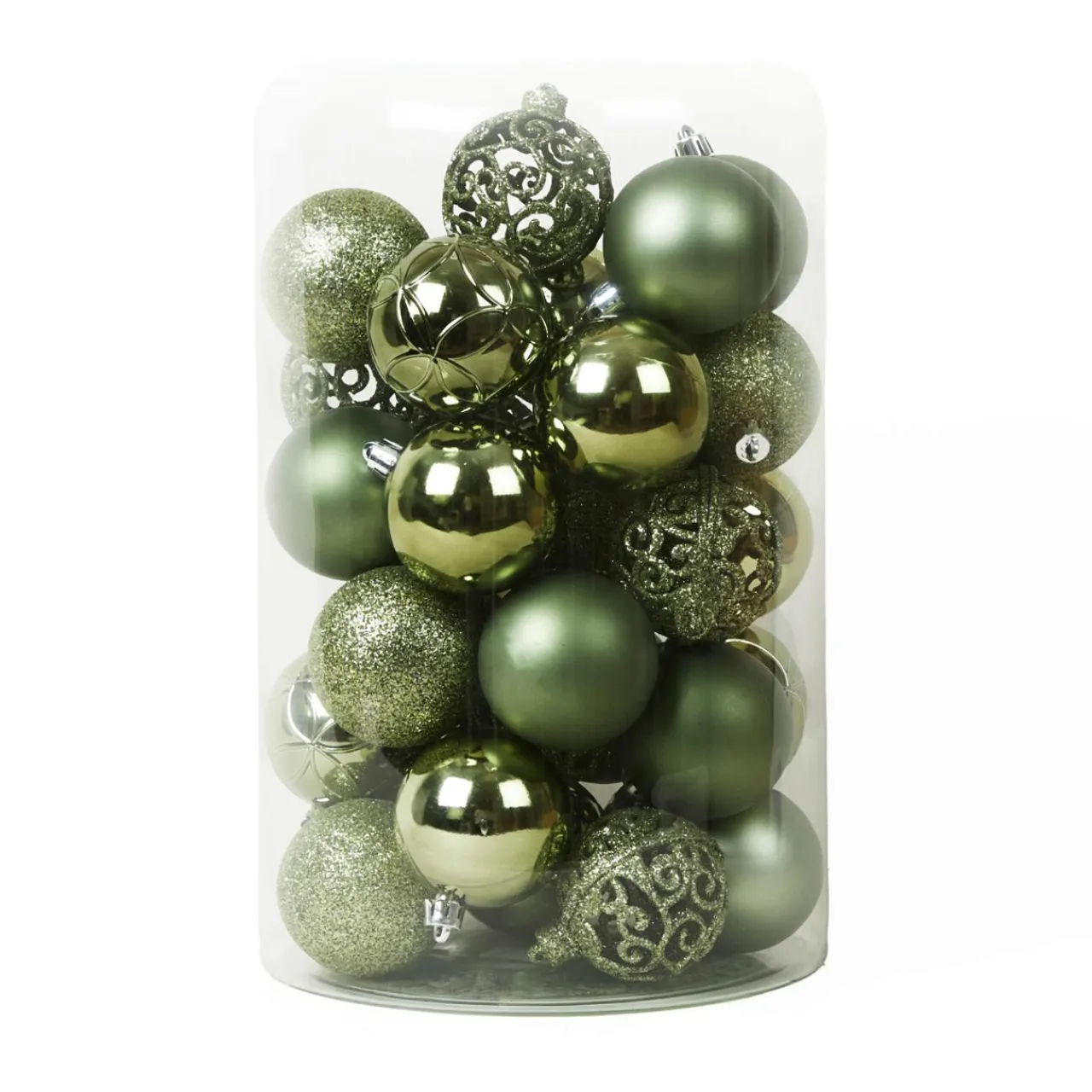 KAEMINGK Lot de 35 boules de Noël (D60 mm) Aravis mix Vert romarin New