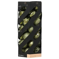KAEMINGK Lot de 35 boules de Noël (D60 mm) Aravis mix Vert romarin New
