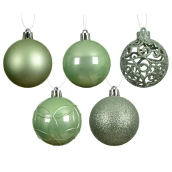 KAEMINGK Lot de 35 boules de Noël (D60 mm) Aravis mix Vert matcha Discount