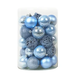 KAEMINGK Lot de 35 boules de Noël (D60 mm) Aravis Bleu Ciel Clearance