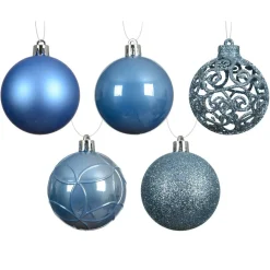 KAEMINGK Lot de 35 boules de Noël (D60 mm) Aravis Bleu Ciel Clearance