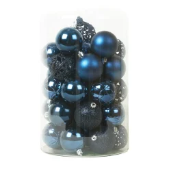 KAEMINGK Lot de 35 boules de Noël (D60 mm) Aravis mix Bleu nuit Clearance