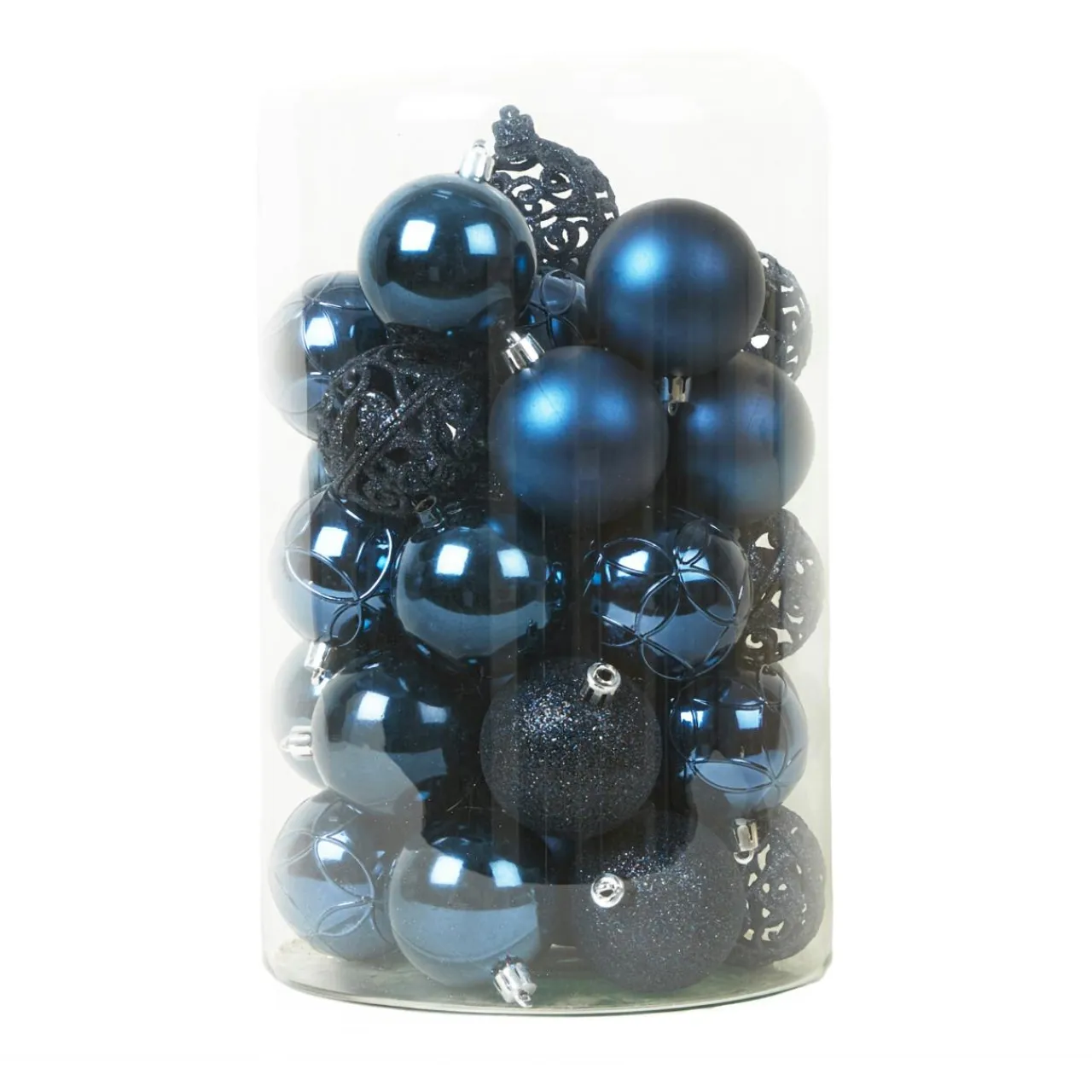 KAEMINGK Lot de 35 boules de Noël (D60 mm) Aravis mix Bleu nuit Clearance