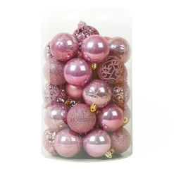 KAEMINGK Lot de 35 boules de Noël (D60 mm) Aravis Vieux Rose Discount