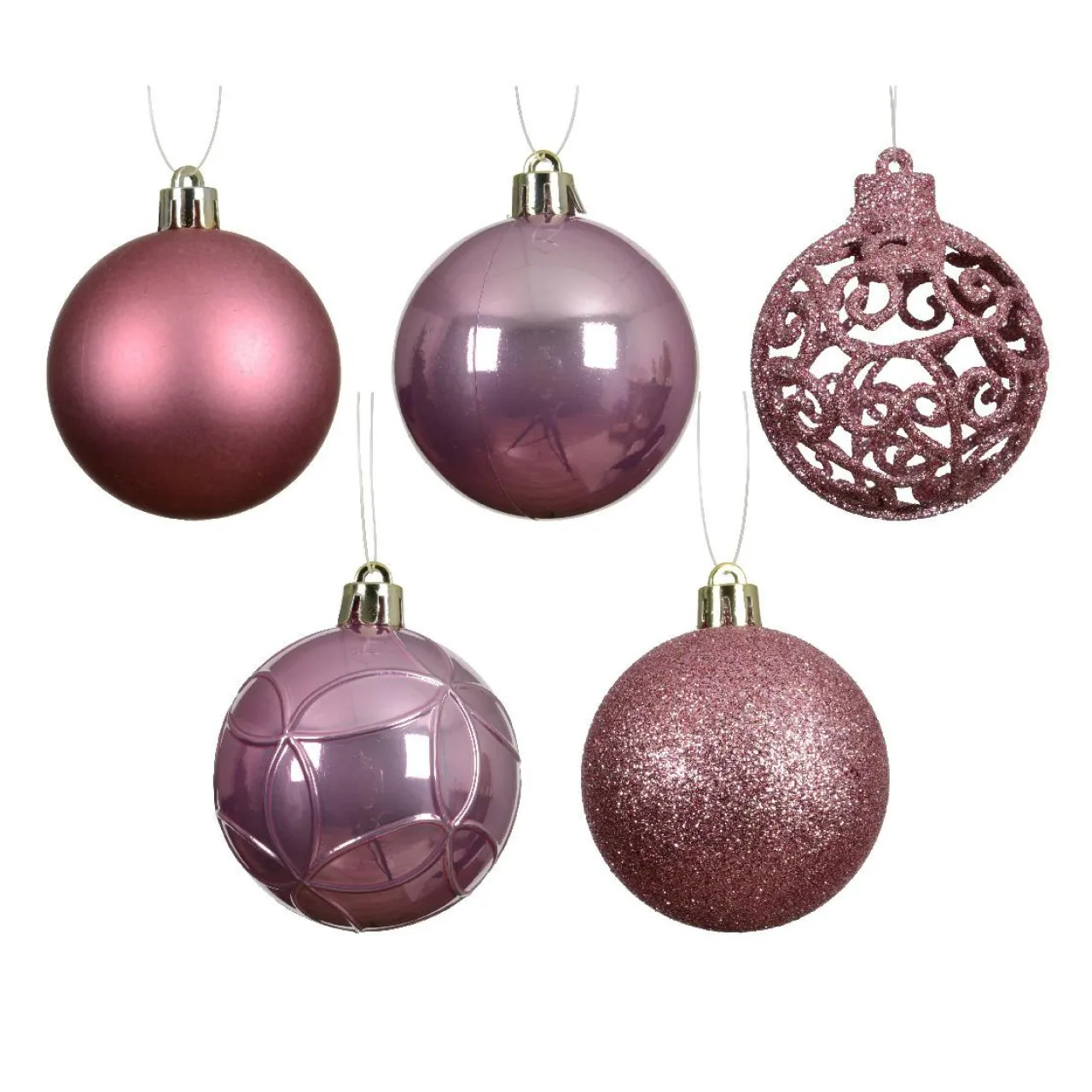 KAEMINGK Lot de 35 boules de Noël (D60 mm) Aravis Vieux Rose Discount
