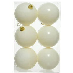 KAEMINGK Lot de 12 boules de Noël (D60 mm) Aravis Blanc laine