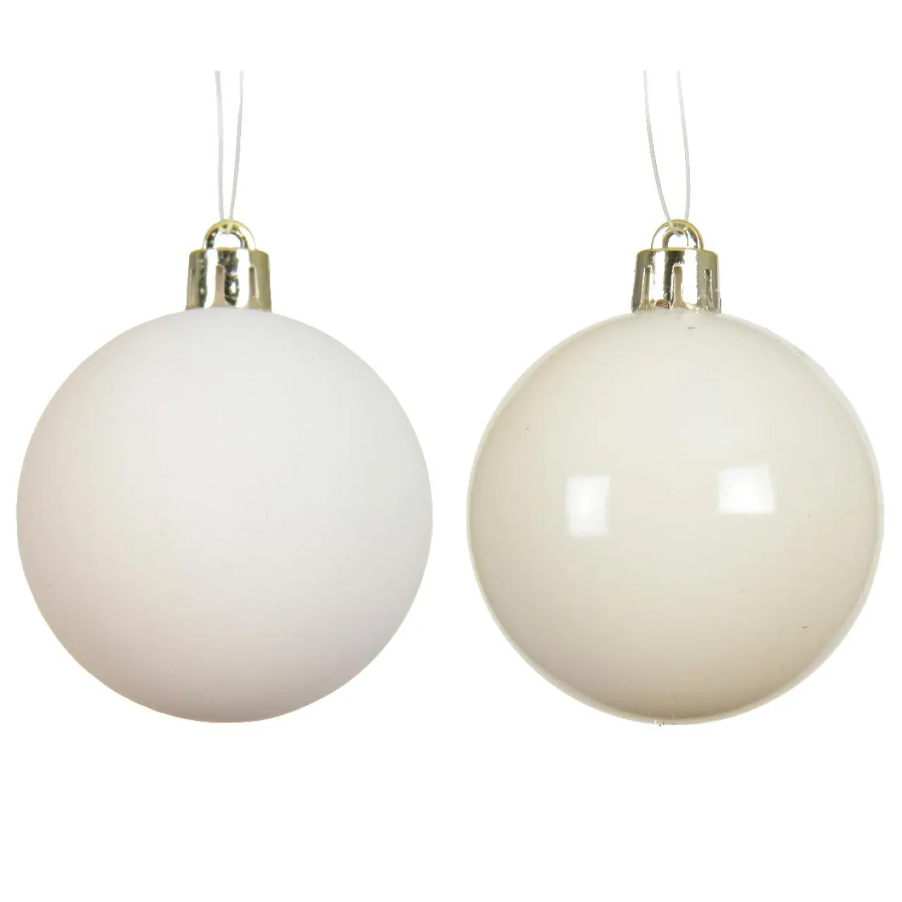 KAEMINGK Lot de 12 boules de Noël (D60 mm) Aravis Blanc laine