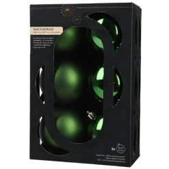 KAEMINGK Lot de 6 boules de Noël (D80 mm) Aravis Vert sapin Best