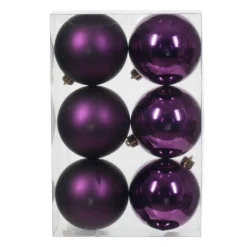 KAEMINGK Lot de 6 boules de Noël (D80 mm) Aravis Figue Violet Best