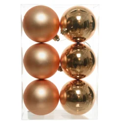 KAEMINGK Lot de 6 boules de Noël (D80 mm) Aravis Cognac