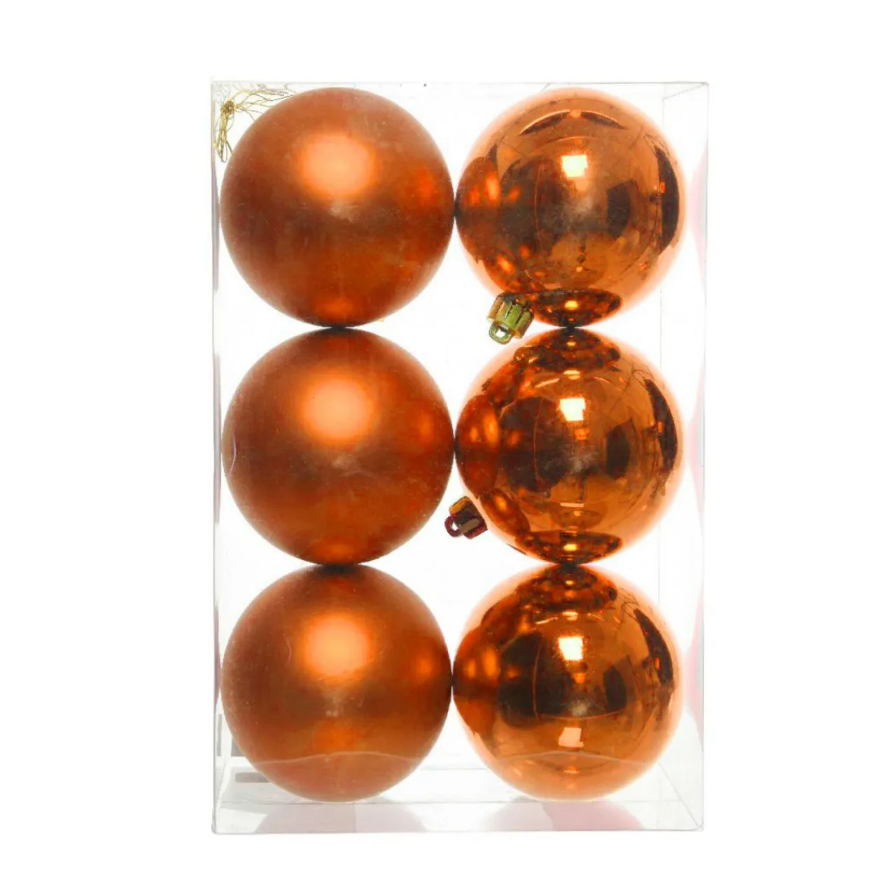 KAEMINGK Lot de 6 boules de Noël (D80 mm) Aravis Orange Discount