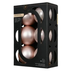 KAEMINGK Lot de 6 boules de Noël (D80 mm) Aravis Rose poudré Clearance
