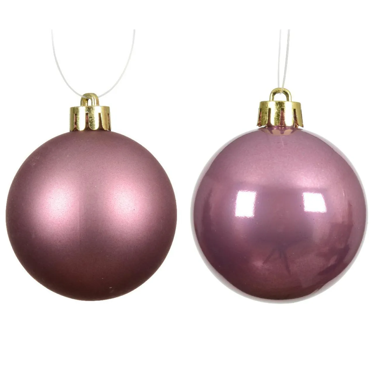 KAEMINGK Lot de 6 boules de Noël (D80 mm) Aravis Vieux rose Discount