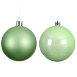 KAEMINGK Lot de 12 boules de Noël (D60 mm) Aravis Vert thé matcha Vert matcha New