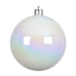 KAEMINGK Lot de 6 boules de Noël (D80 mm) Aravis Blanc irisé New