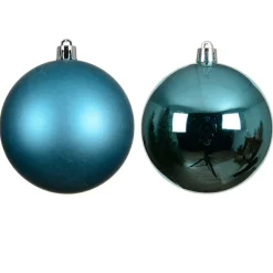 KAEMINGK Lot de 6 boules de Noël (D80 mm) Aravis Bleu pétillant Hot