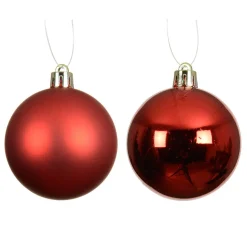 KAEMINGK Lot de 12 boules de Noël (D60 mm) Aravis Rouge Discount