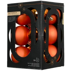 KAEMINGK Lot de 12 boules de Noël (D60 mm) Aravis Orange Outlet