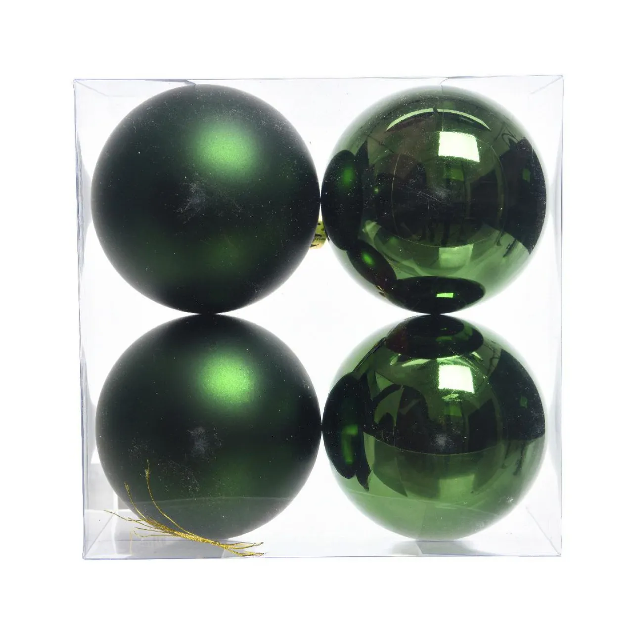 KAEMINGK Lot de 4 boules de Noël (D100 mm) Aravis Vert sapin Outlet