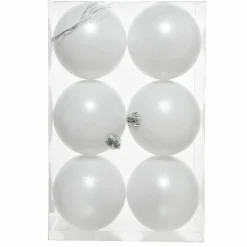 KAEMINGK Lot de 6 boules de Noël (D80 mm) Aravis Blanc Sale