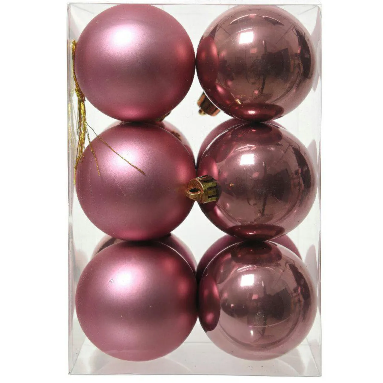 KAEMINGK Lot de 12 boules de Noël (D60 mm) Aravis Vieux rose New
