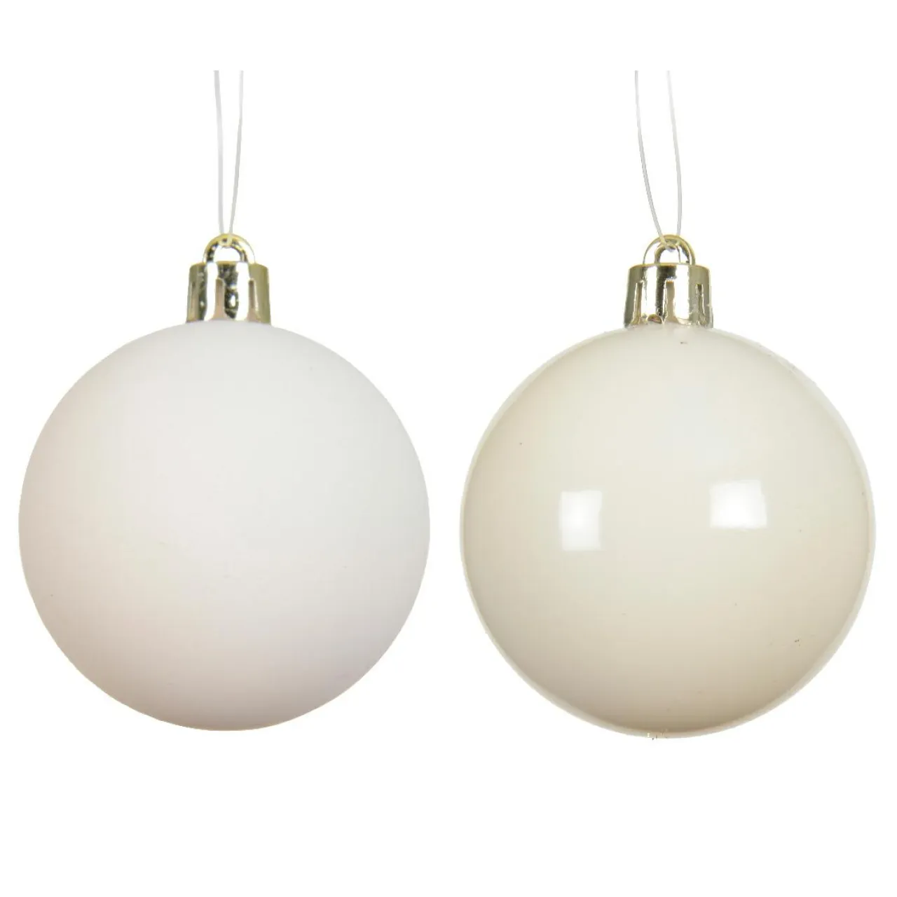 KAEMINGK Lot de 4 boules de Noël (D100 mm) Aravis Blanc laine Sale