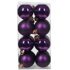 KAEMINGK Lot de 16 boules de Noël (D40 mm) Aravis Figue Violet Clearance