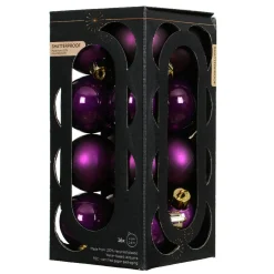KAEMINGK Lot de 16 boules de Noël (D40 mm) Aravis Figue Violet Clearance