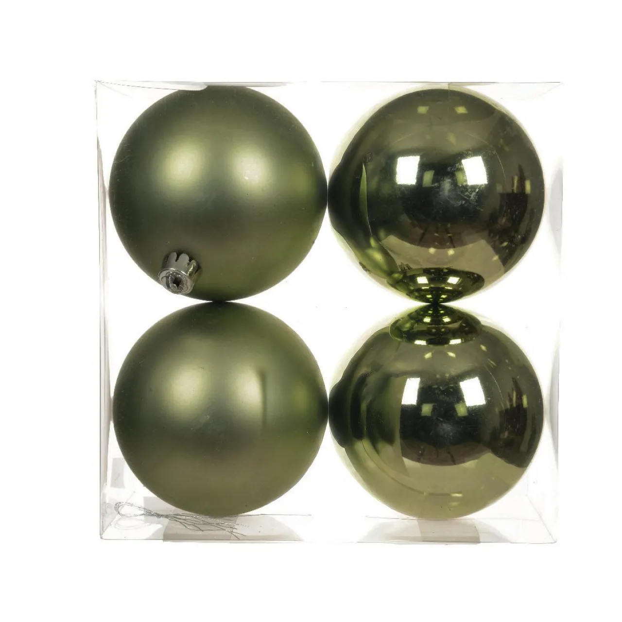 KAEMINGK Lot de 4 boules de Noël (D100 mm) Aravis Vert romarin Outlet